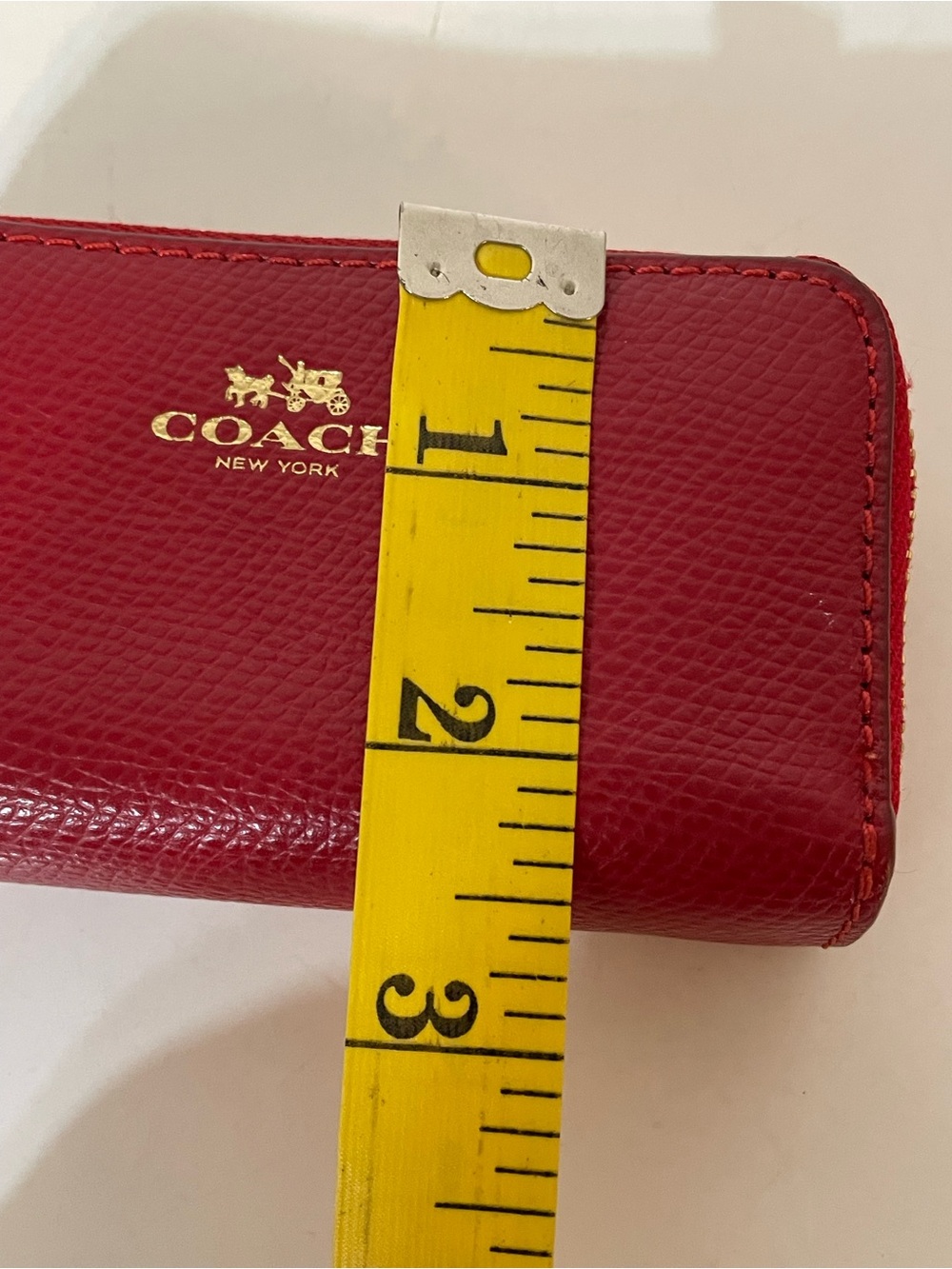 Coach Small Two Zip Wallet in Red - Picture 8 of 9
